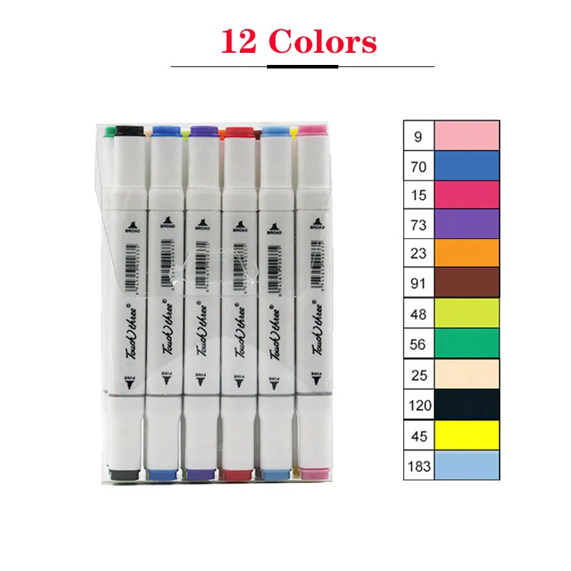 
Amazon Touch Three New Authentic 3th Generation Double -Headed Watercolor Marker Pen Alcohol And Oily 168 Colors Art Markers 