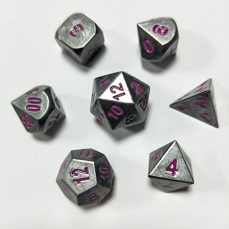 Metal roll plated dice DND run dice multi-sided dice board game run reunion game props