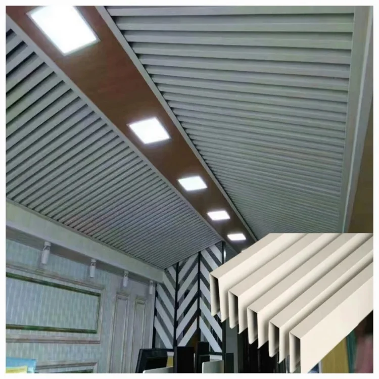 3D Designed Aluminum Ceiling Wall Panels Acoustic Suspended Ceiling Baffles For Indoor Decor White baffle ceiling