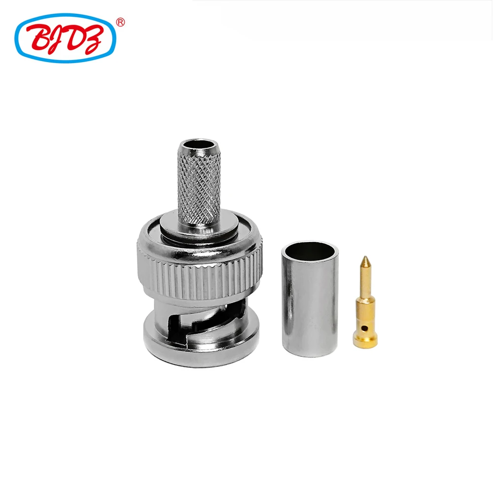 Factory Bnc male plug rg58 lmr195 lmr200 cable crimp pin tube plug rf coaxial connector BNC Converter (rf) in stock