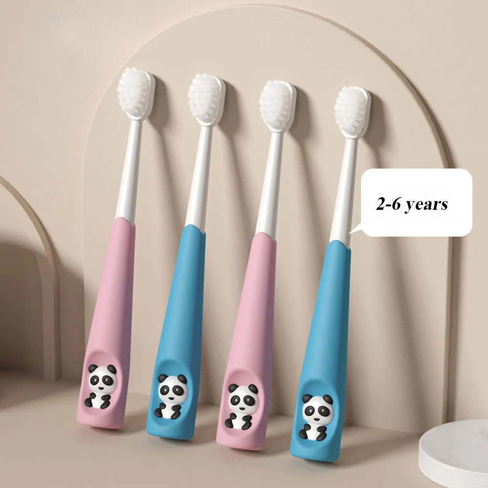Best Factory Sanxiao cute design baby soft rubber handle colorful kids baby toothbrush for children