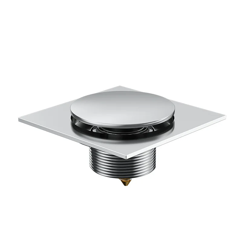 Black bounce floor drain Deodorant gray invisible floor drain toilet all copper floor drain bathroom bathtub pressing pedal type