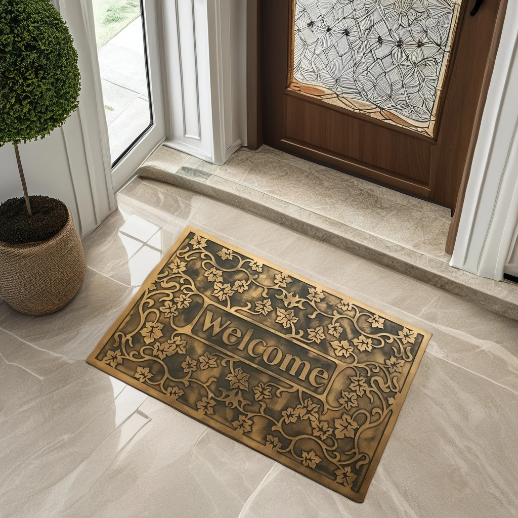 high quality wholesale Eco friendly  polyester super absorbs custom velvet non slip floor door mats for home