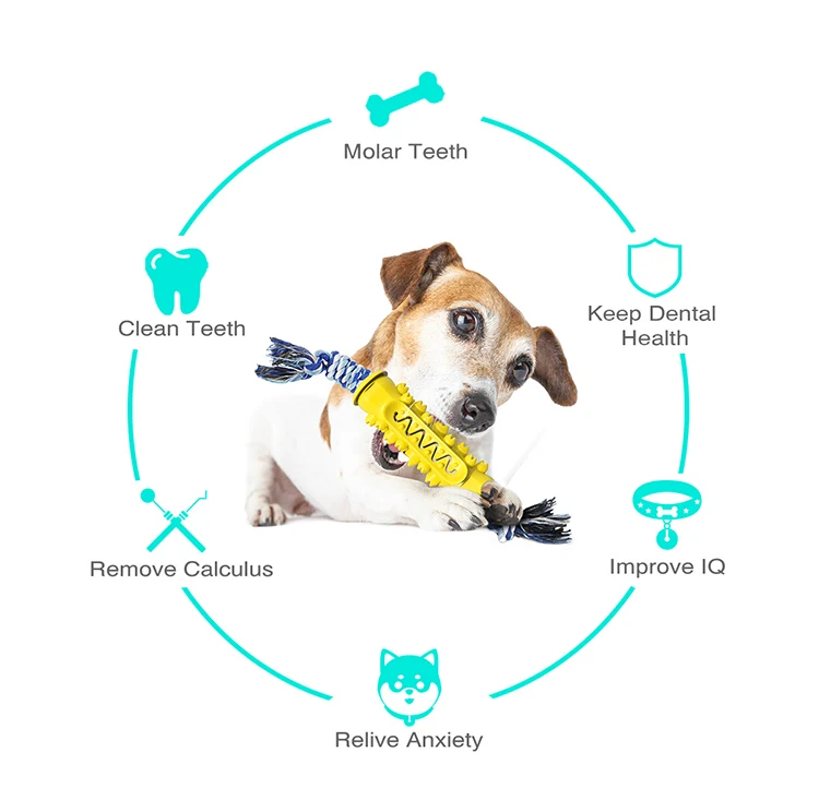 
Hot Dog Toy Molar Tooth Solid Dog Toys Chewing Molar Rubber Pet Toy 