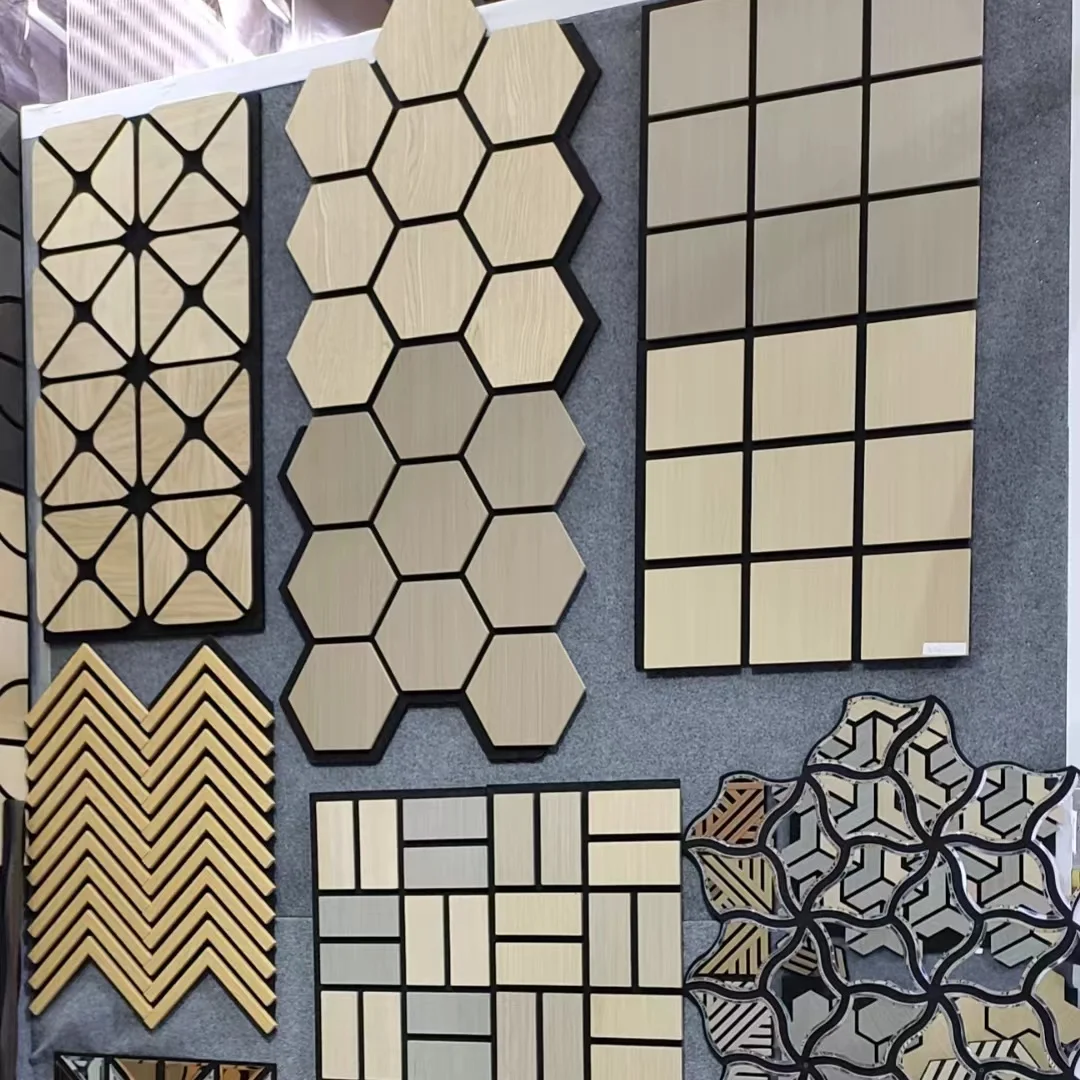 High Quantity Wood Wall Panels Interior Home Soundproof Acoustic Wall Panels For Studio Supermarkets Decoration Slat Panels