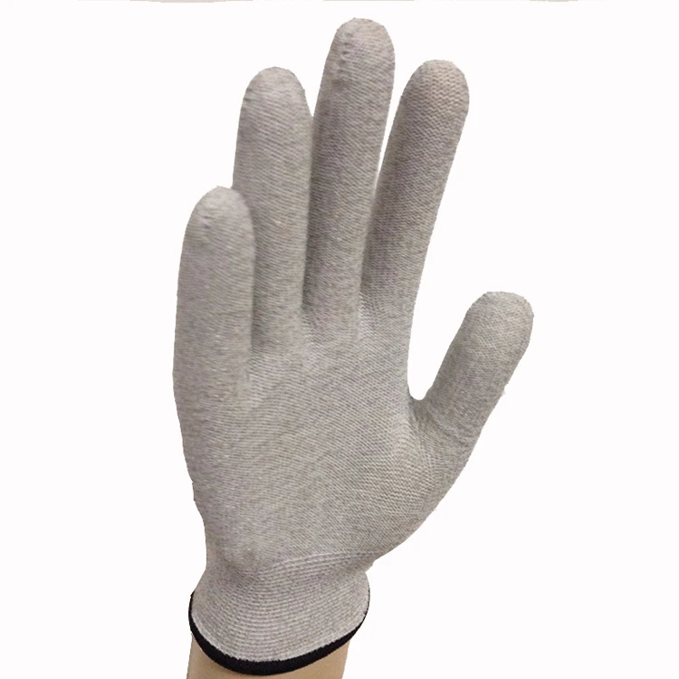 Physical therapy tens unit sliver fiber electric conductive gloves for hand massage