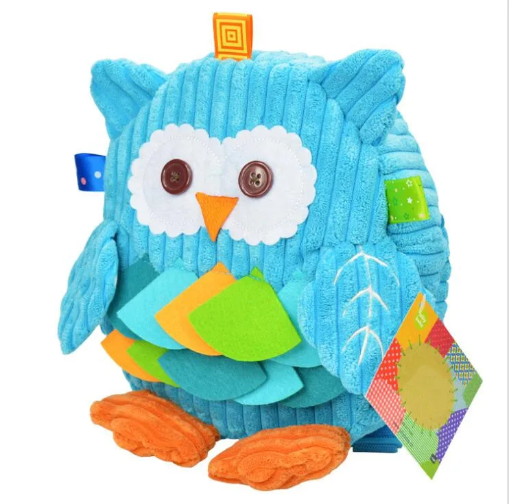 baby custom plush candy backpack cheap promotional stuffed cartoon animal owl frog cow plush backpack school bag