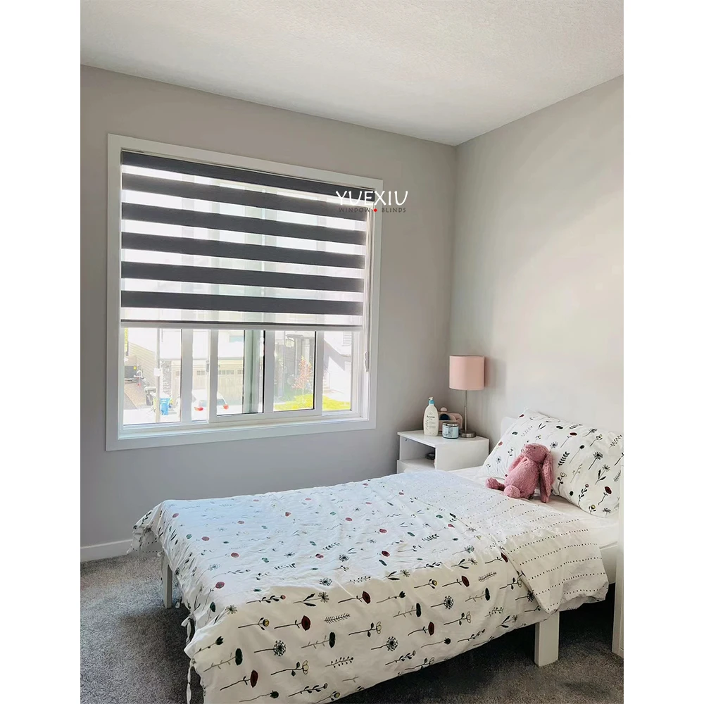 High Quality Motorized Blackout Sunscreen Roller Shades Zebra Window Blinds Curtains For Modern Home Wifi