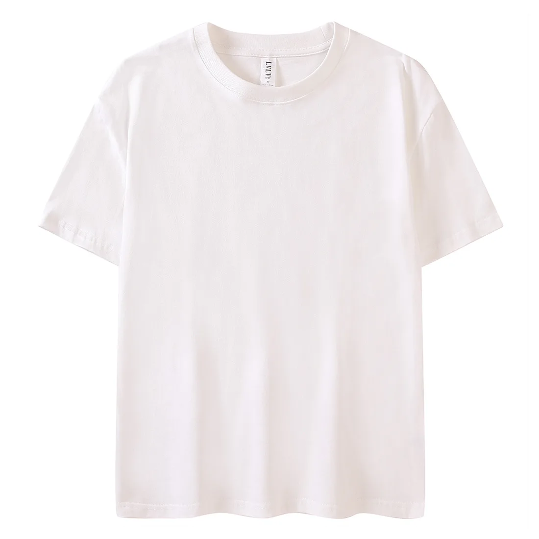Новинка 2021, толстая футболка с круглым вырезом, свободная хлопковая однотонная трендовая уличная Мужская футболка