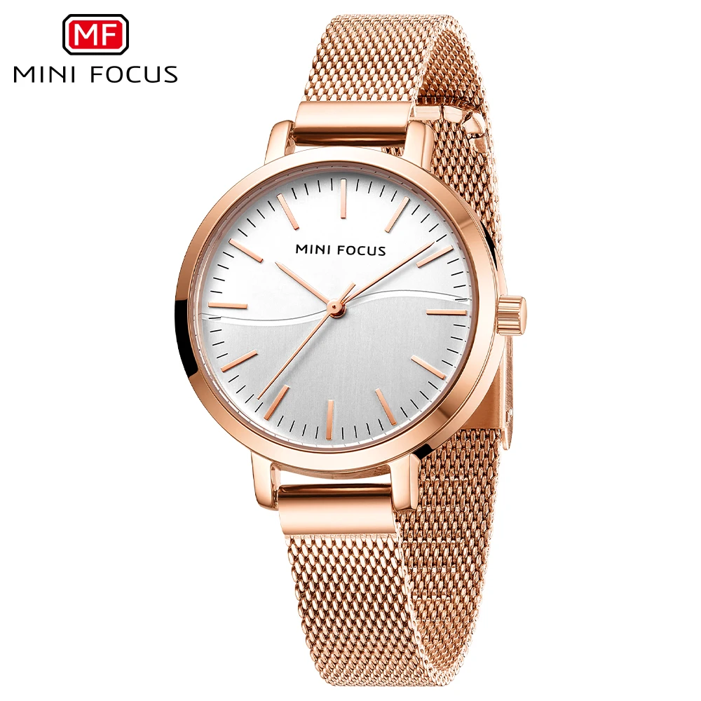 MINI FOCUS Casual Women Watches MF0261L Design Top fashion Brand Quartz Clock Simple Dress Ladies Watch Waterproof reloj mujer