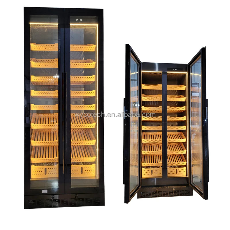 Big Size Electric Cigar Humidor Cabinet with Electronic Humidifier Spain Cedar Wooden Cigar Cooler
