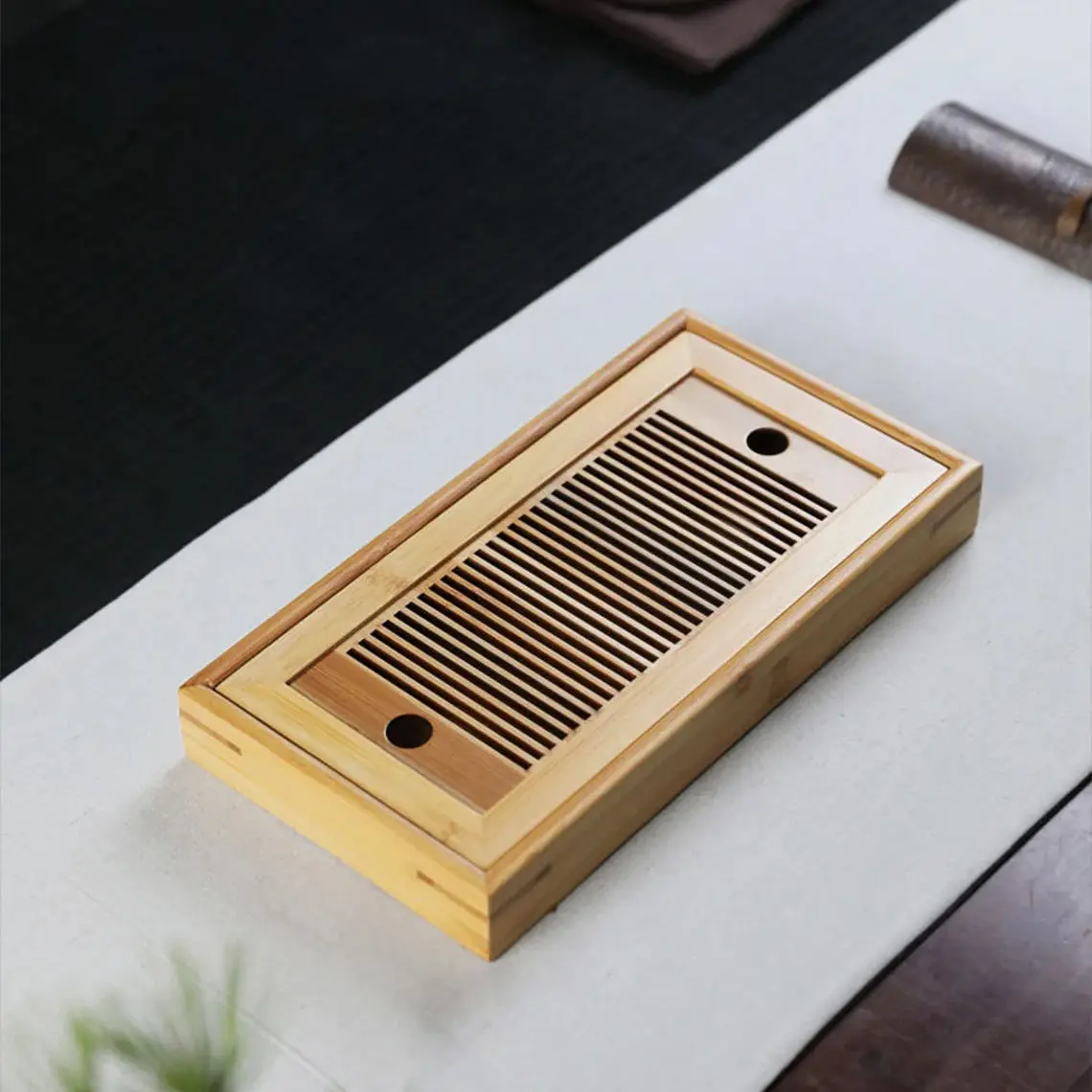 Natural Bamboo Tea Trays Teapot Serving Tray for Chinese Kungfu Tea Afternoon Tea Time