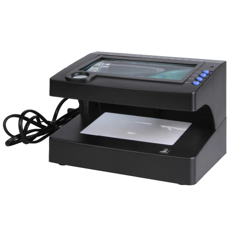 WT-1009 Portable Desktop Magnifier UV MG IR WaterMark  multi function Money Detector Banknote Currency Money Detecting machine