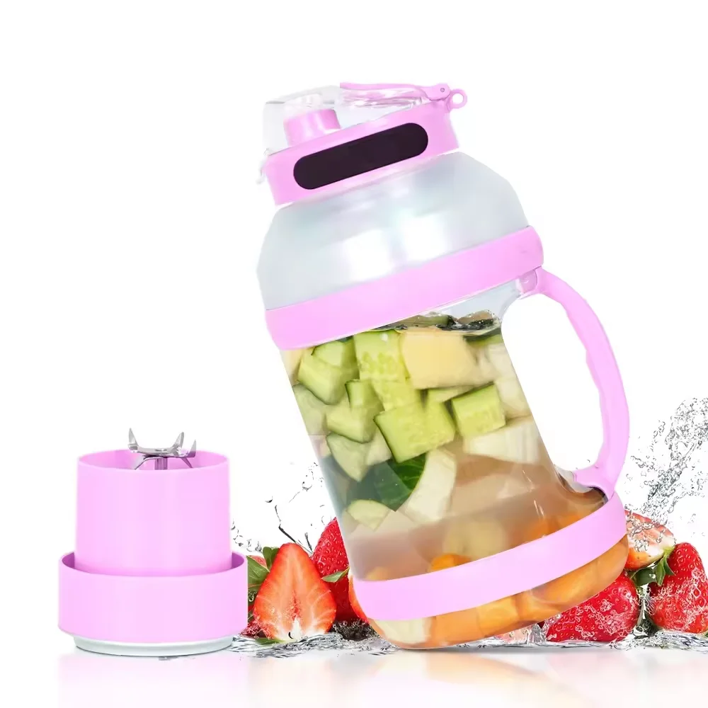2L Rechargeable Personal Size Gym Portable Blender Hand Held 6 Blades Mini Usb Electric Protein Powder Mixing Portable Blender