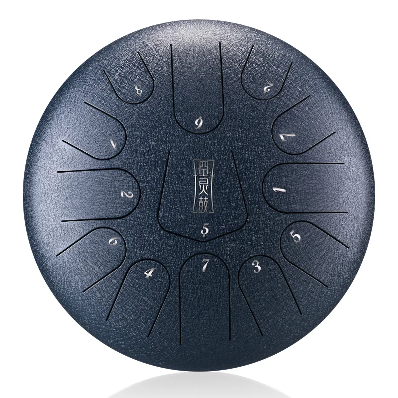 
Custom Navy Blue 12 Inch 13 Notes Handpan Steel Tongue Drum Tank Drum 