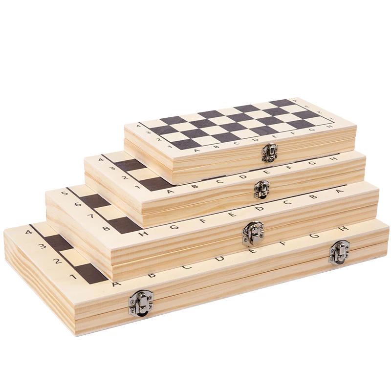 Portable Travel Chess Game classic wooden chess game with Chess Pieces Storage box