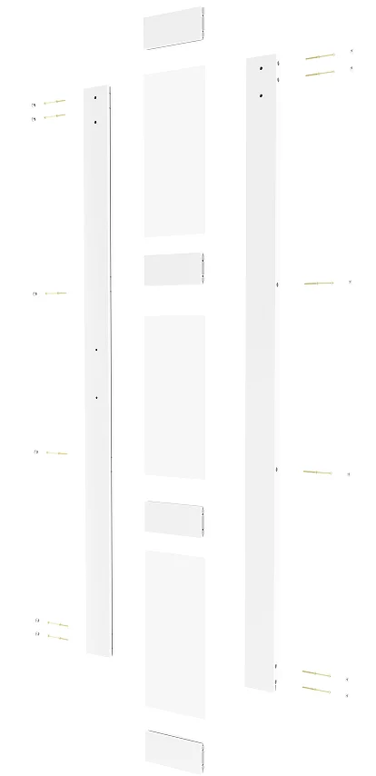 Double knocked down 3 lites White Barn Door with  barn door hardwares,Sliding Barn Door