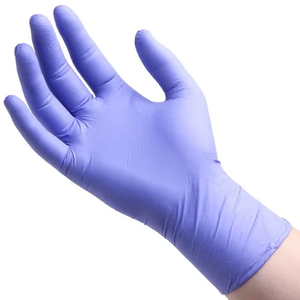 On sale puple highest  nitril gloves Wholesale powder free non powder free work gloves