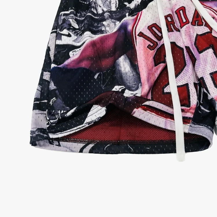 Custom Logo Color Double Layer Designer Lining Summer Sublimation All Over Print Custom Blank Short Men Mesh Shorts