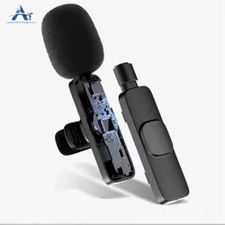 Wireless Lavalier Microphone Mobile Phone Mic For Live Tik Tok Video Recording Noise Reduction Lavalier Microphone K8