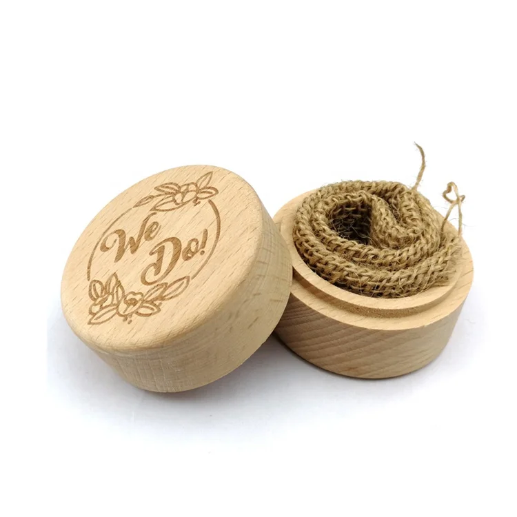 anniversary engraved real wood engagement ring box