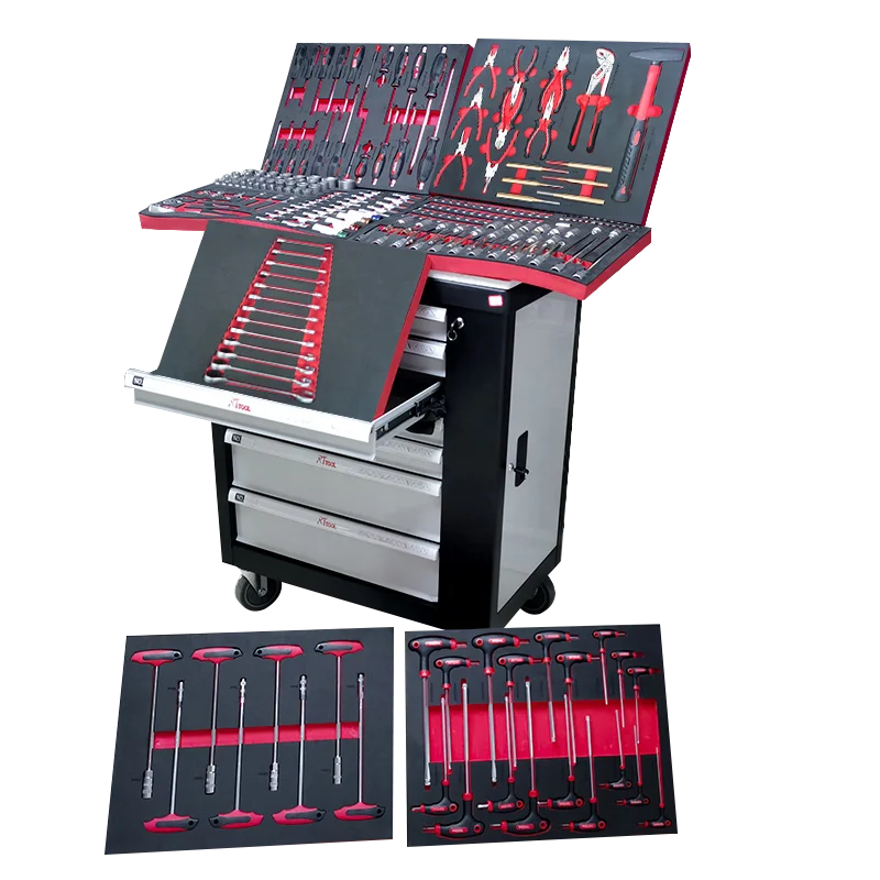 RT 258PCS Germany Hand Trolley Cabinet With Tools, Mechanic Tool Cabinet for Car Repair