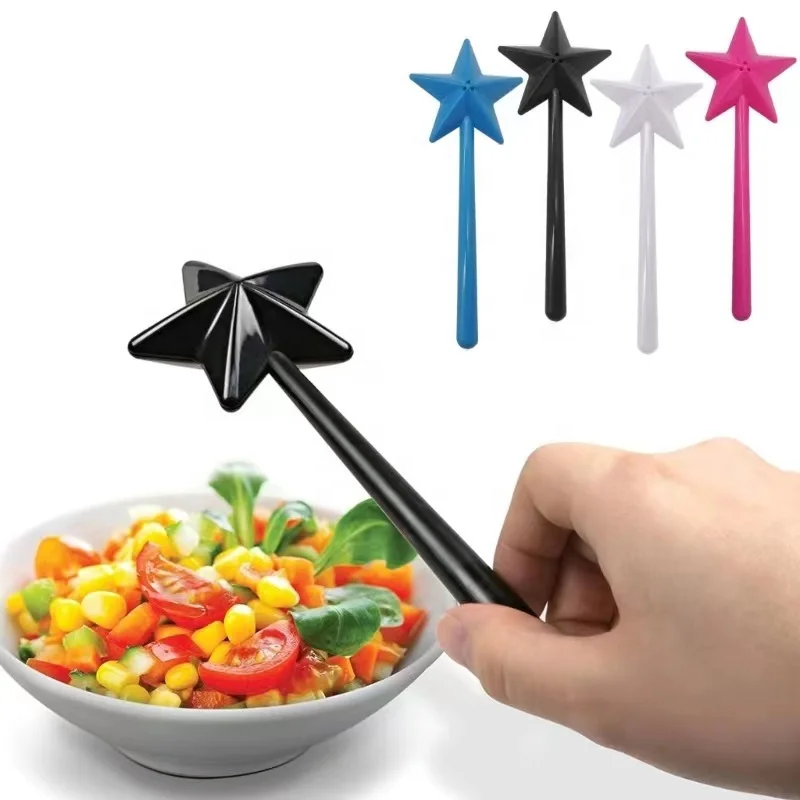 Magical Wands Shape Plastic Pepper Spices Dispenser Multi-function Salt and Pepper Shaker Spreader