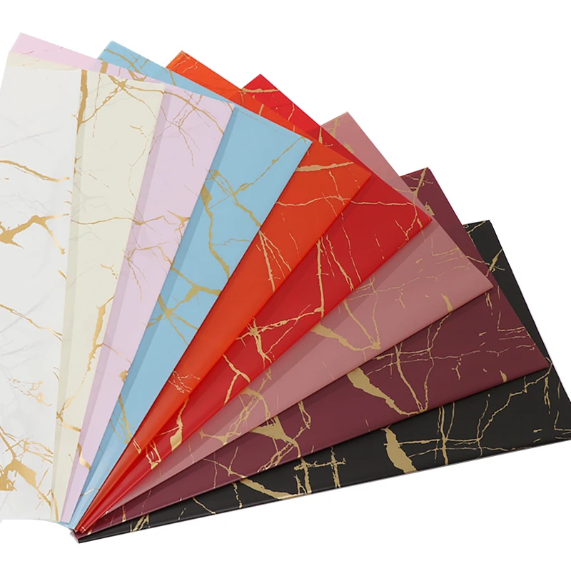 Marble Design Classical Hot Sale Bouquet Wrapping Film Packaging Manufacturer Waterproof Korean Flower Wrapping Paper