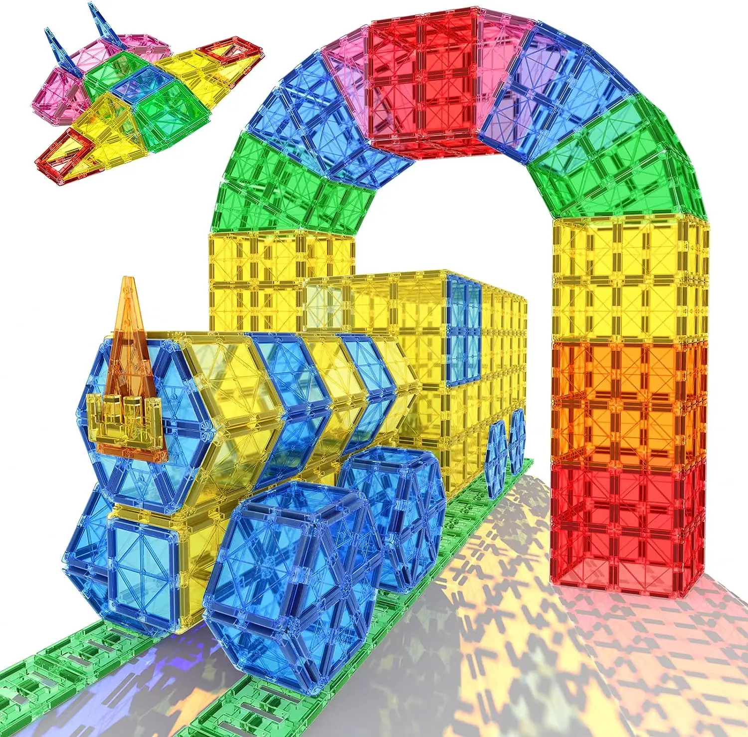 Strong Magnetic Tiles Toys DIY STEAM Building Blocks Toys for Kid