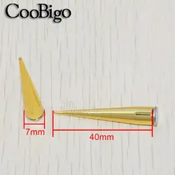 7*40mm Screwback Spike Cone Studs Rivet Nail Metal Bullet DIY Shoes Bag Belt Garment Punk Leathercraft #GZ025-40+B6S