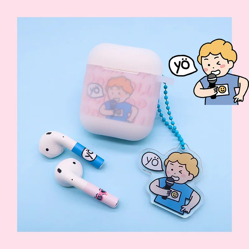 
2020 Custom Keychain Acrylic Anime Clear Transparent Airpods Case Clear Acrylic Charm Keychain Epoxy 