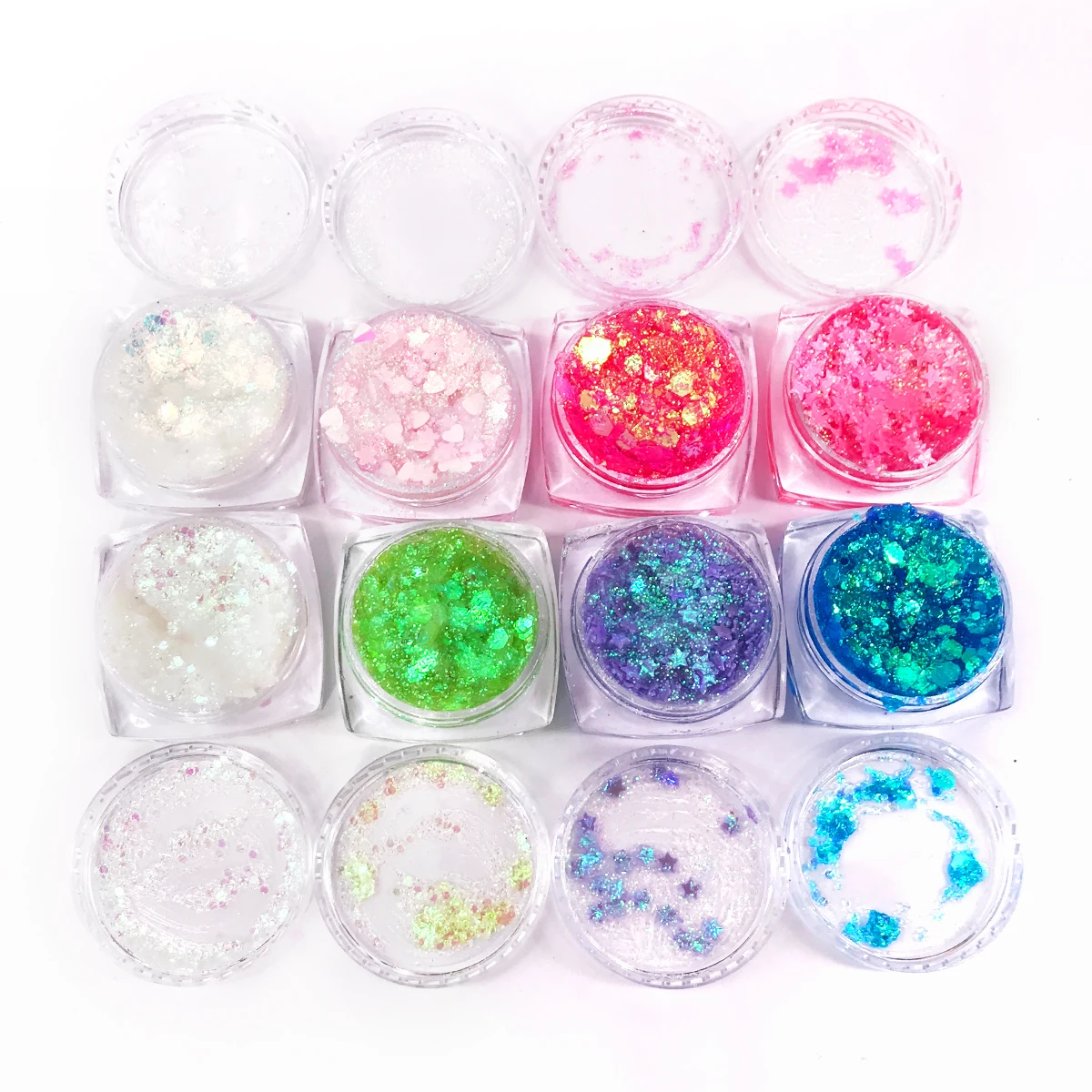 Body Face Glitter Gel 8 Colors Chunky Glitter for Nails Cosmetic Eyeshadow Loose Glow Glitter for Halloween Festival