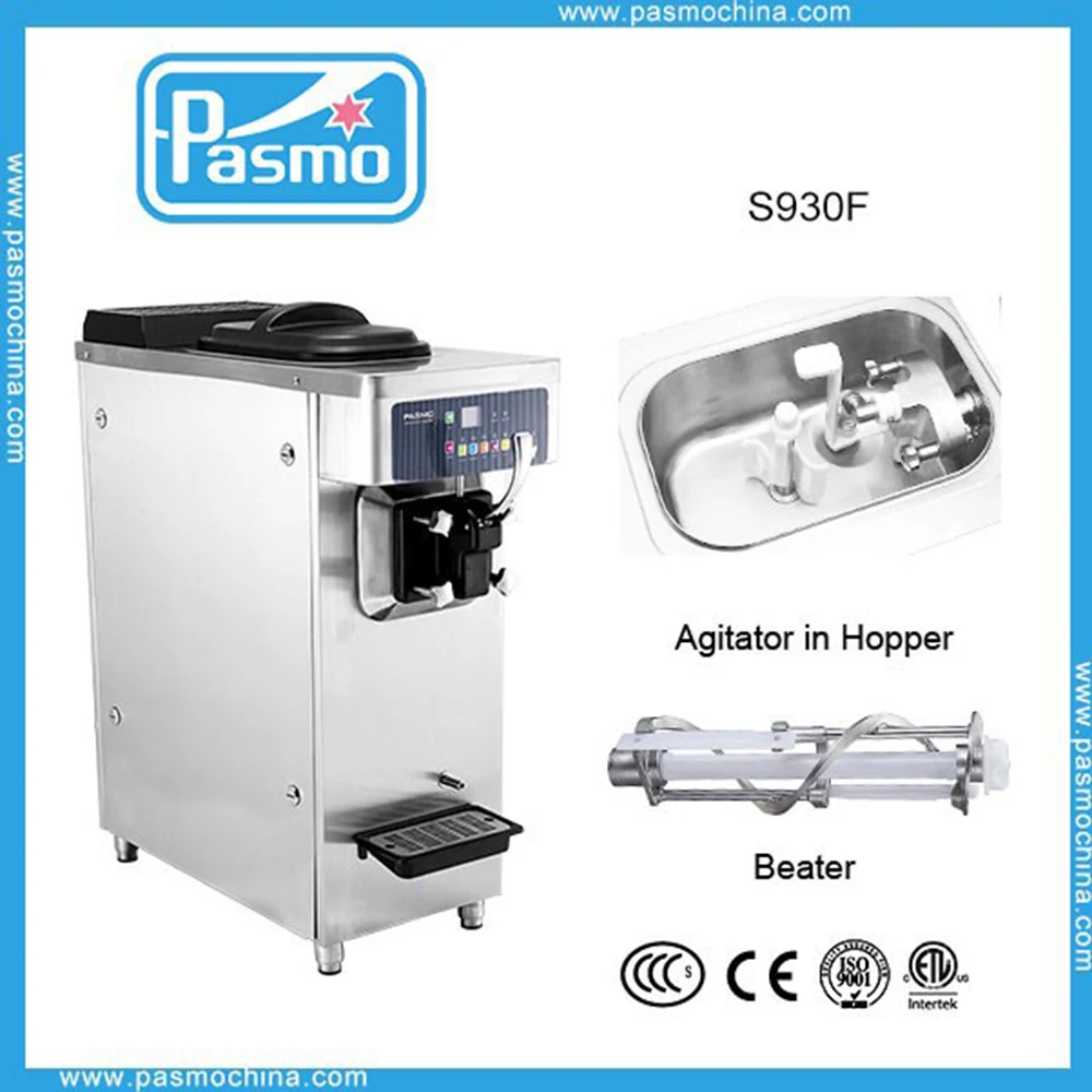 Pasmo S930F single flavor table model upper exhaust air pump soft ice cream machine