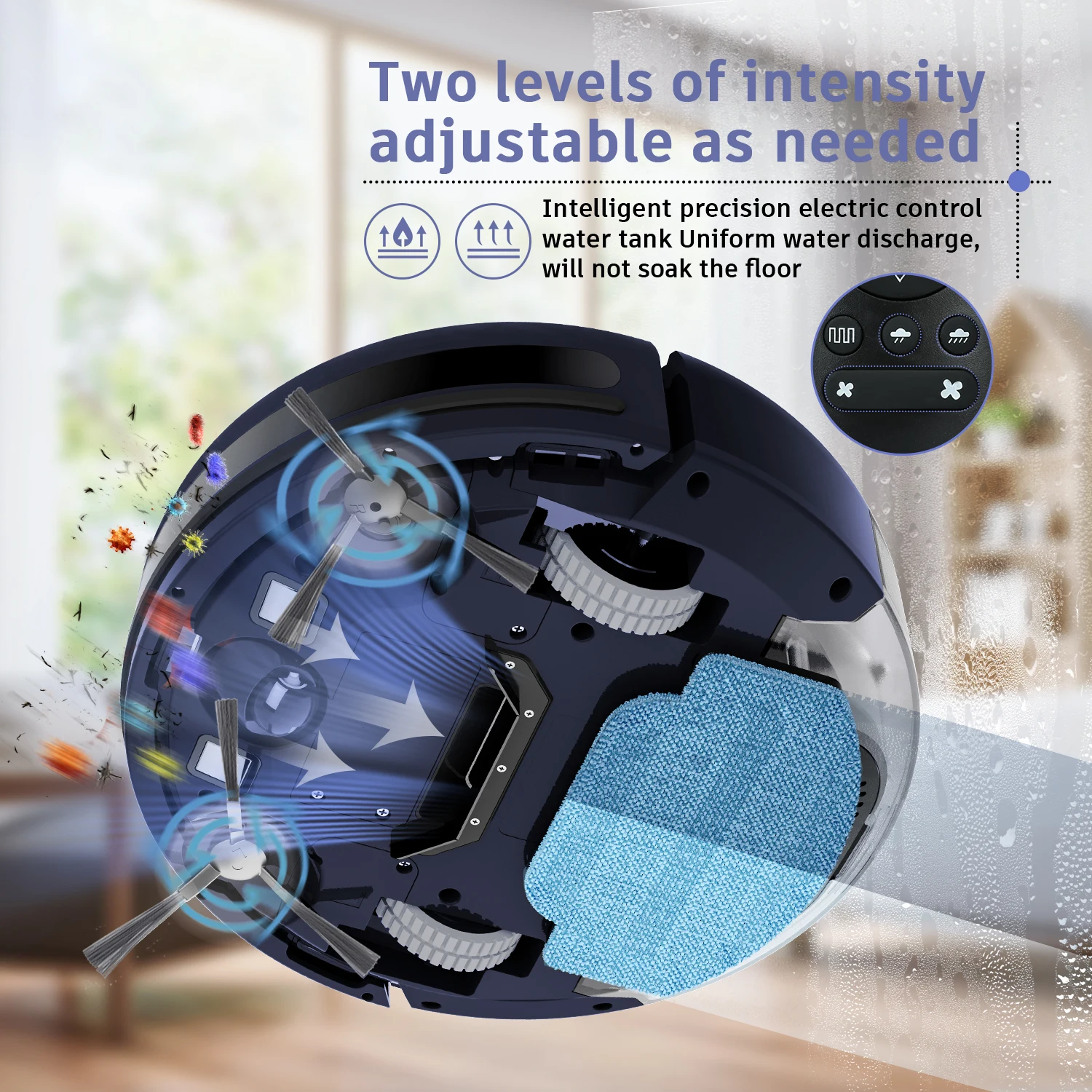 BR151 GTTVO Self Charge Smart Automatic Rechargeable Wireless WIFI Dry and Wet Floor Sweeping Robot Vacuum Cleaner and Mop