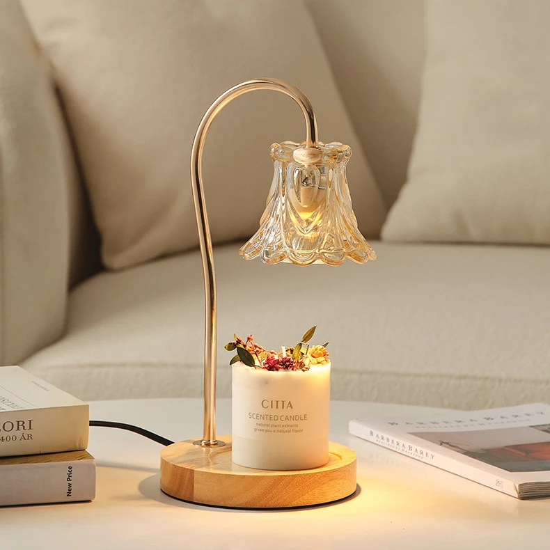 Candle Warmer Lamp Electric Gifts for Mom Bedroom Home Decor Dimmable Wax Melt Warmer for Scented Wax with 2 Bulbs, Jar Candles