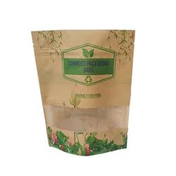 100% Eco-friendly Material Certified PLA Compostable Paper Bag