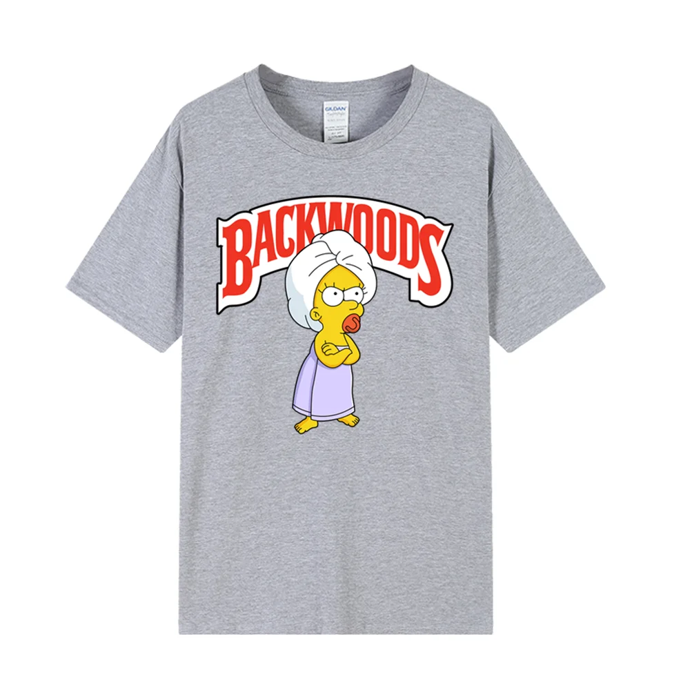 Wholesale Custom Branded Heat Transfer DTG Screen Printing Heavyweight Cotton Backwoods Cookie Simpson T Shirt For Men