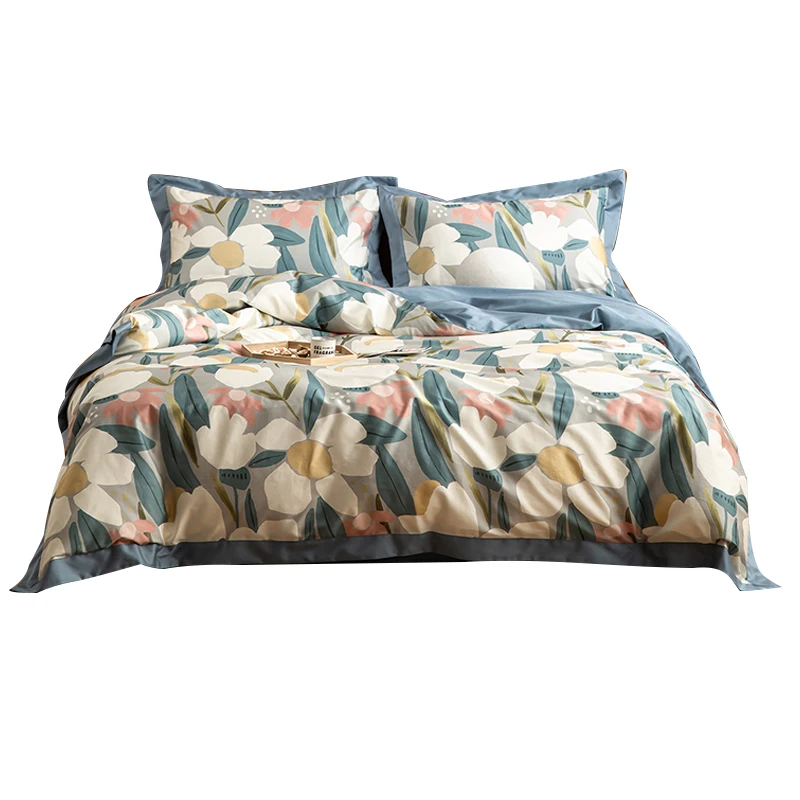 4 Pcs Bedsheets 100% Cotton Bedding Comforter Sets, Cheap Queen Size Bedding Set For adult home  use