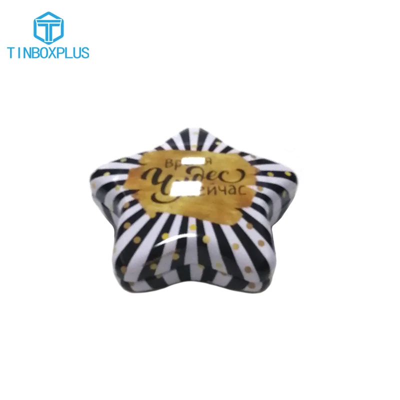 ECO friendly Christmas and Easter decorative star shaped tin box gift metal tin box for packaging