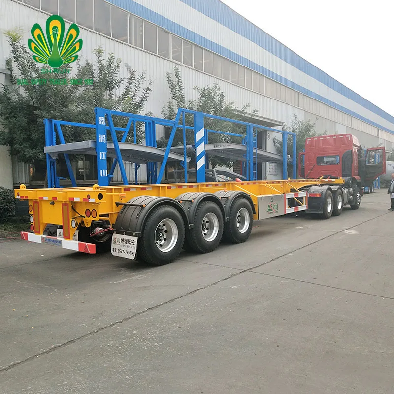 Light Weight Air Suspension 45 FT 3 Axle Skeleton Chassis Deck Container Semi Trailer