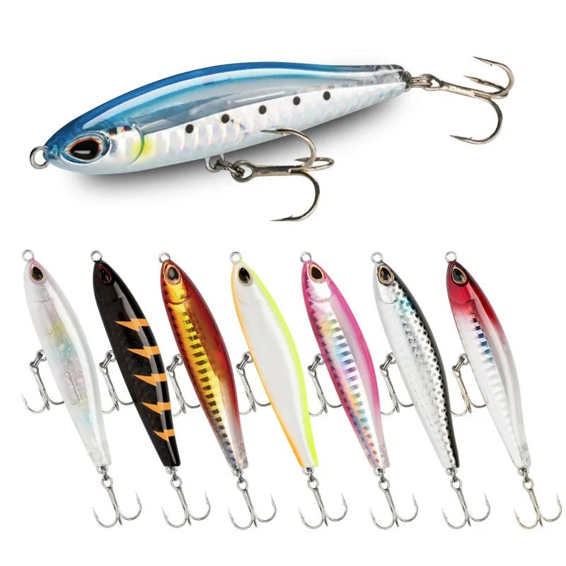TOPIND Stock Saltwater Hard Fishing Lures with High Carbon Steel Treble Hook