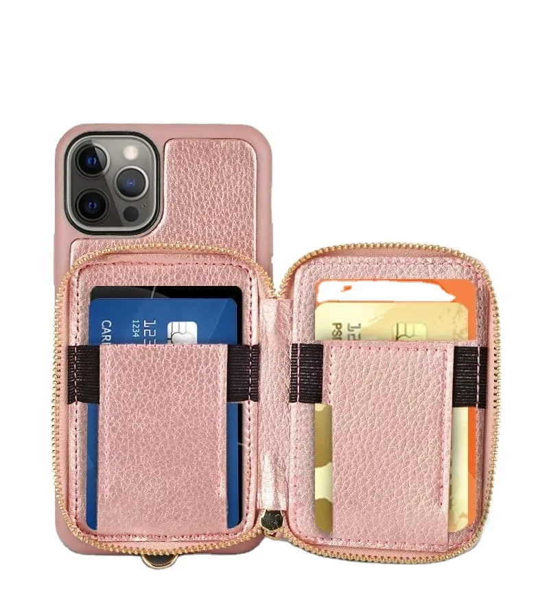 2021 Wholesale PU Leather Fashionable RFID  Ladies Women Phone Wallet Case For Iphone 12