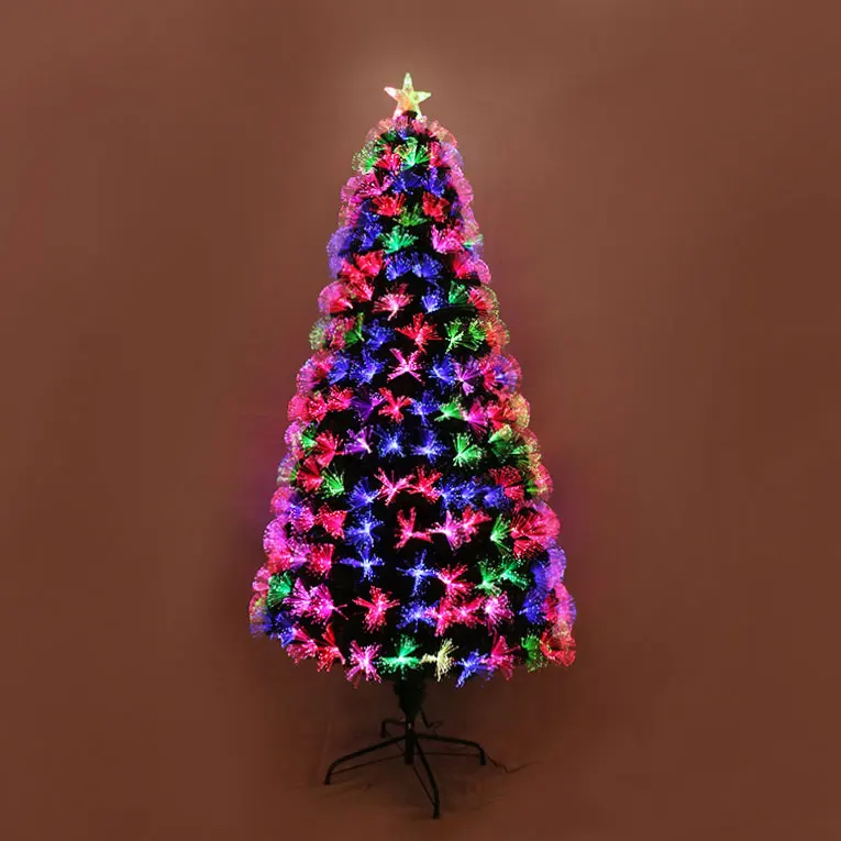 Christmas decoration Plastic Decorative simulation optical fiber outdoor Christmas tree with led lights included