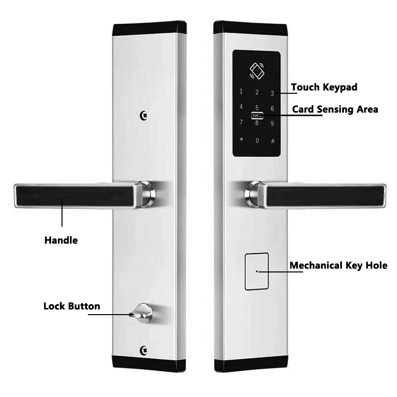 YOHEEN Stainless Steel Security Electronic Smart Biometric Fingerprint Door Handle Lock With BT TTLock APP for Home