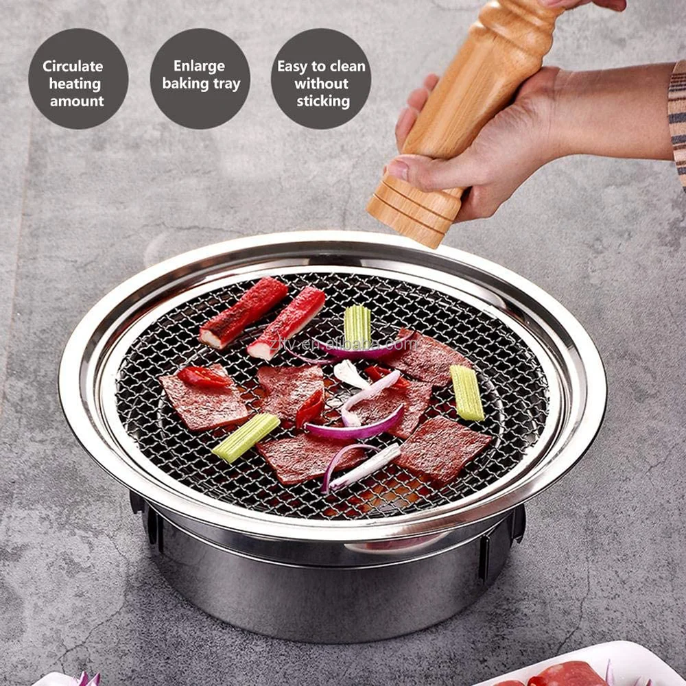 Wholesale 100% Original Korean Charcoal BBQ Grill Restaurant Baking Kitchen Ovens Stove Table barbecue Indoor BBQ Grill (L size)