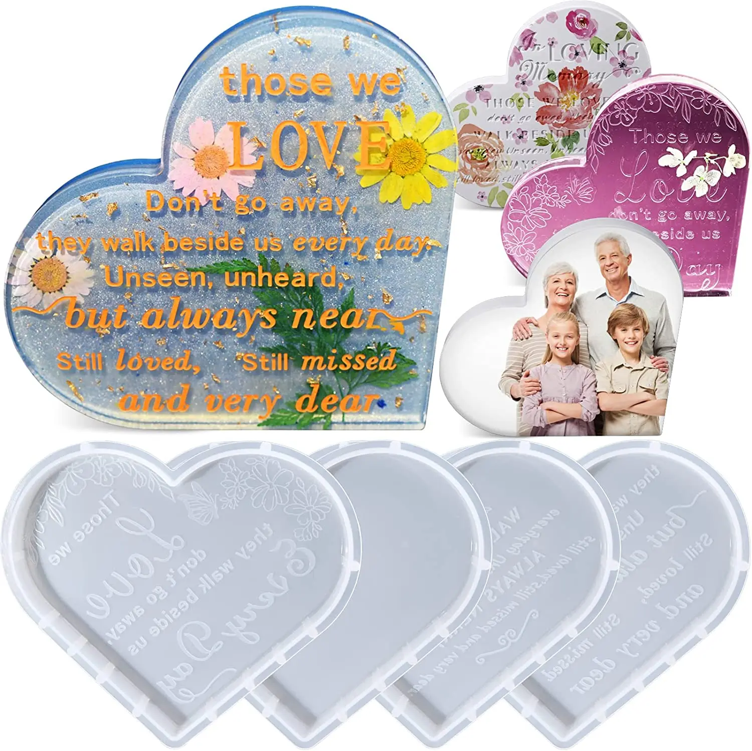 Home Decor Office Heart Molds Casting Molds Epoxy Resin for DIY Craft Silicone Mold