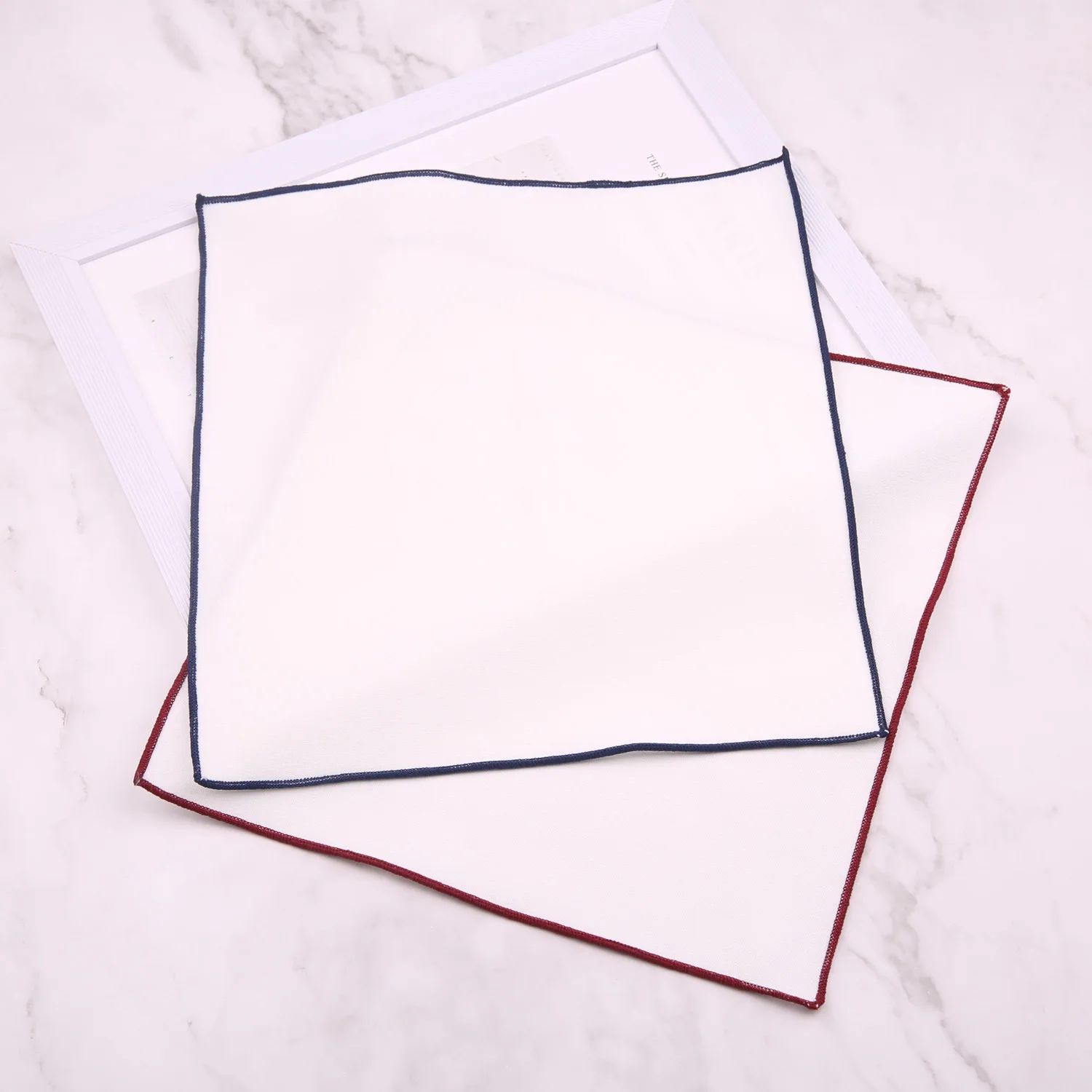 Custom Linen Cotton Handkerchiefs Factory Manufacture Suit Accessories White Cotton Pocket Square Handkerchiefs Hanky