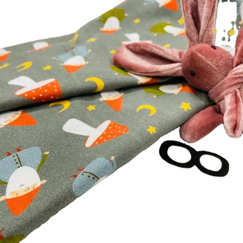 2021 good selling Cartoon mushroom  Digital Print Cotton Lycra Fabric