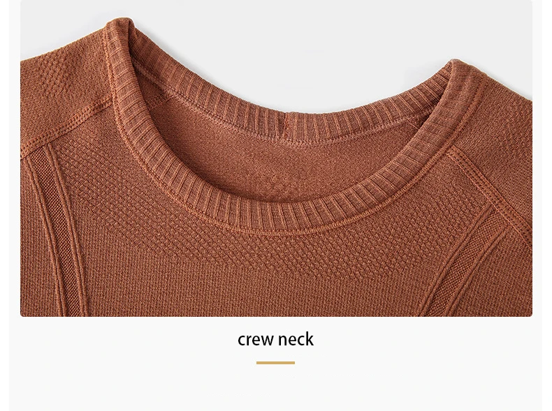 D19083 Women  Autumn Seamless Long Sleeve Running Shirt O-neck Sports T-shirt Workout Yoga Tops Wholesale