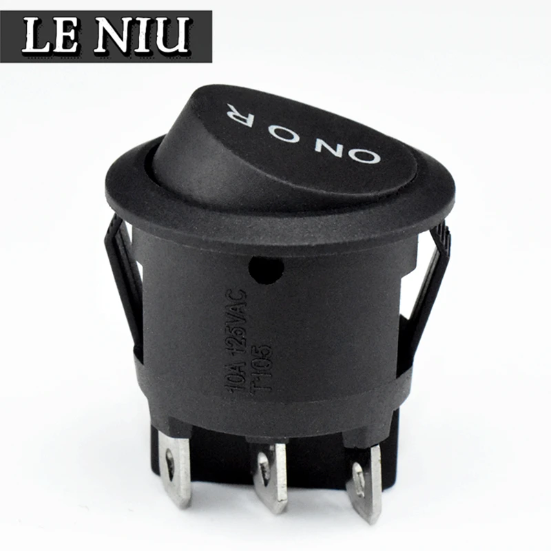 Kcd1 6Pin Rocker Switch 10A 125VAC T105 ON O R 3 Position Round Toggle Switch